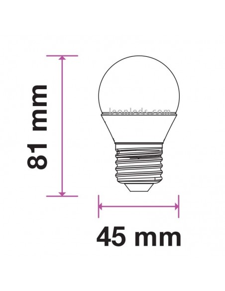 Bombilla Led Esferica Vtac Pro VT-245 262 E27 G45 4.5W- Esférica Chip Samsung con 5 años de garantia baratas | LeonLeds Ilumina