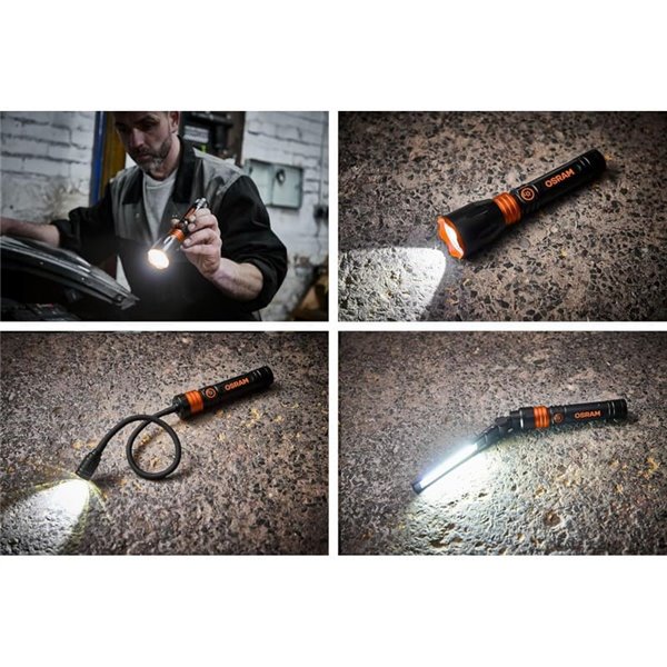 Linterns kit 3 en 1, linterna, luz de inspección y luz cuello de cisne LEDinspect, 160/450/500Lm, USB C