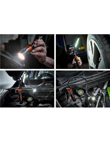 Linterns kit 3 en 1, linterna, luz de inspección y luz cuello de cisne LEDinspect, 160/450/500Lm, USB C