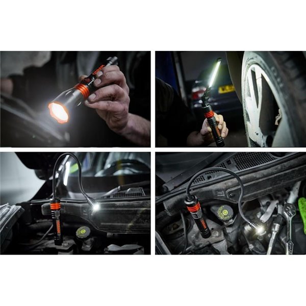 Linterns kit 3 en 1, linterna, luz de inspección y luz cuello de cisne LEDinspect, 160/450/500Lm, USB C