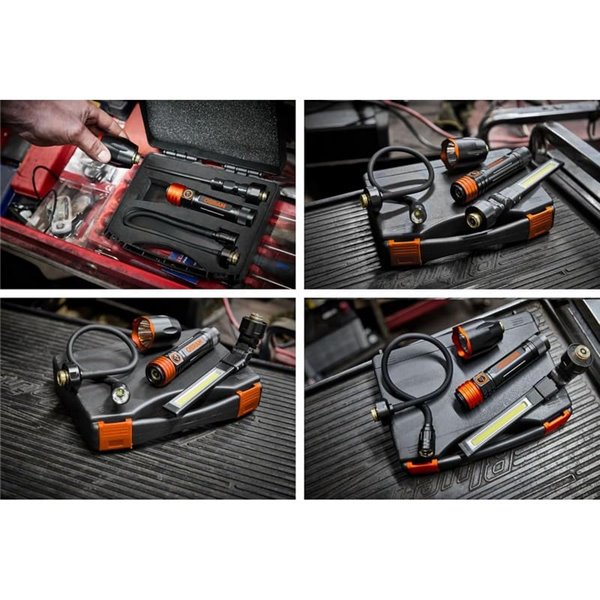 Linterns kit 3 en 1, linterna, luz de inspección y luz cuello de cisne LEDinspect, 160/450/500Lm, USB C