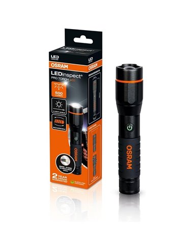 Linterna premium ergonómica con zoom LEDinspect PRO TORCH 500Lm, potente y resistente