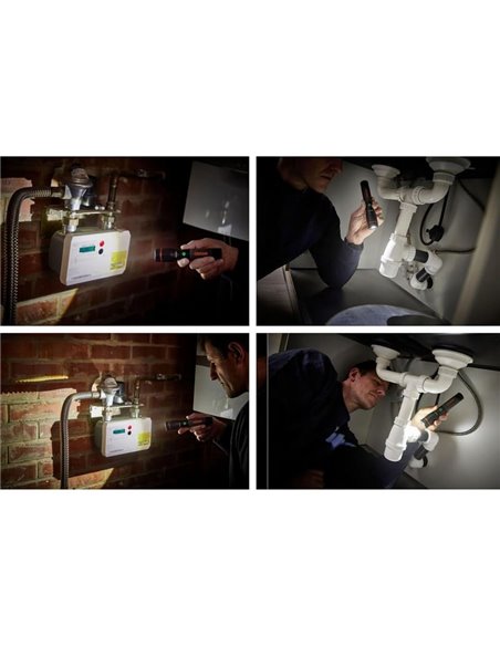 Lampe torche professionnelle puissante LEDinspect PRO TORCH 800Lm, 5 modes d'éclairage, IP44