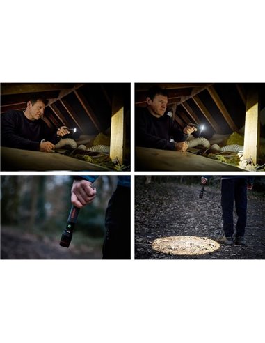 Lampe torche professionnelle LEDinspect PRO TORCH 1200Lm haute performance, très puissante, 5 modes d'éclairage, IP44