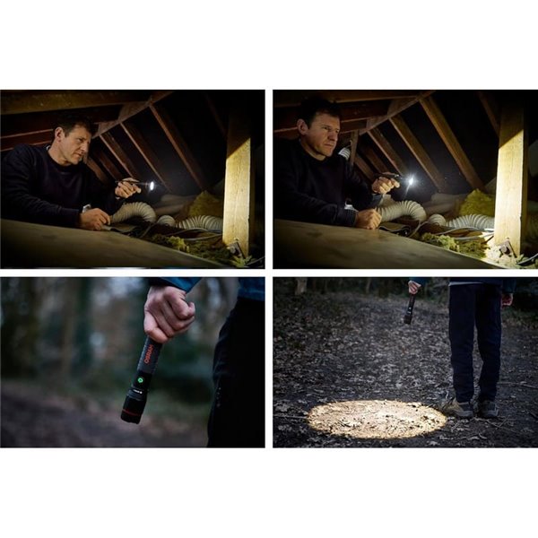 Lampe torche professionnelle LEDinspect PRO TORCH 1200Lm haute performance, très puissante, 5 modes d'éclairage, IP44