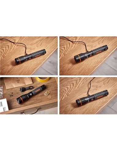 Linterna profesional de alto rendimiento LEDinspect PRO TORCH 1200Lm, muy potente, 5 modos de luz, IP44