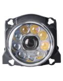Farol redondo de LED, farol alto, 12/24 V, conector AMP 9005 – compatível com Fendt, Deutz-Fahr, Massey Ferguson, Valtra