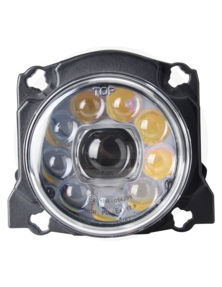 Faro principal LED redondo Cruce y Carretera 12/24V conector AMP 9005 – Compatible Fendt, Deutz-Fahr, Massey Ferguson, Valtra