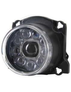Farol redondo de LED, farol alto, 12/24 V, conector AMP 9005 – compatível com Fendt, Deutz-Fahr, Massey Ferguson, Valtra