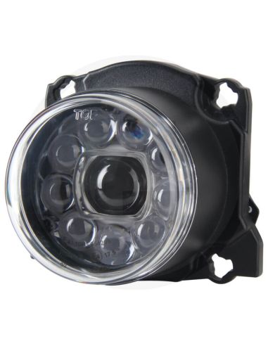 Farol redondo de LED, farol alto, 12/24 V, conector AMP 9005 – compatível com Fendt, Deutz-Fahr, Massey Ferguson, Valtra