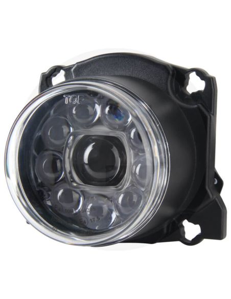 Phare LED rond, feux de route, 12/24 V, connecteur AMP 9005 – Compatible avec Fendt, Deutz-Fahr, Massey Ferguson, Valtra