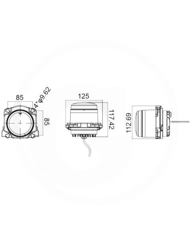 Faro principal LED redondo Cruce y Carretera 12/24V conector AMP 9005 – Compatible Fendt, Deutz-Fahr, Massey Ferguson, Valtra