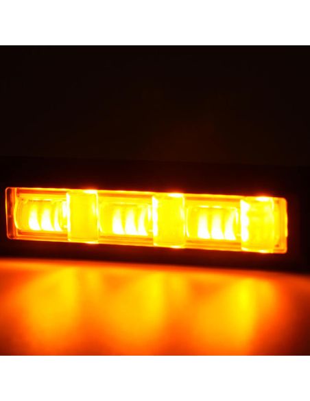 Barra LED mini advertencia Ambar 5 Programas XA1 EMC R10 IP68 12V 24V W285