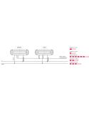 Programas y instalación Barra LED mini advertencia Ambar 5 Programas XA1 EMC R10 IP68 12V 24V W285