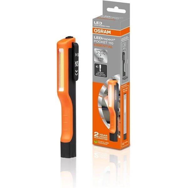Linterna compacta LEDinspect POCKET 110 ESSENTIAL, LED COB, 110Lm 6500K, con clip giratorio e imán