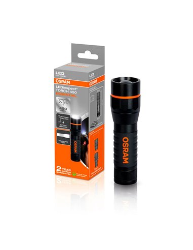 Kinterna LED compacta y potente LEDinspect TORCH 450Lm ESSENTIAL, IP44 3 modos de luz