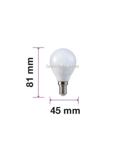 Vtac P45 E14 Ampoule LED Sphérique Gamme Pro Blanc Opaque | Éclairage LED LeonLeds