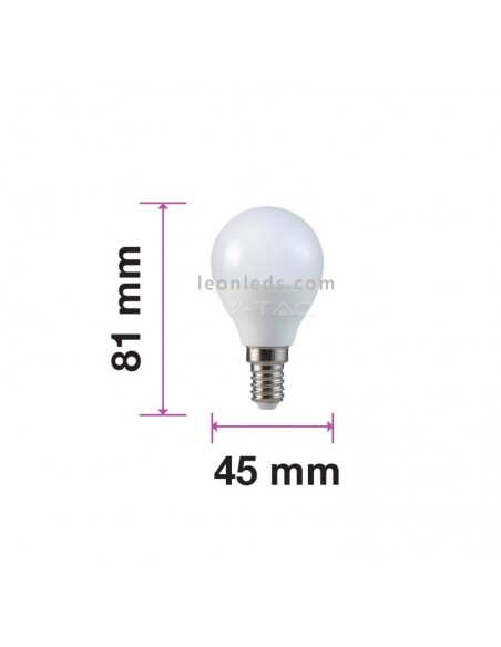 Vtac P45 E14 Ampoule LED Sphérique Gamme Pro Blanc Opaque | Éclairage LED LeonLeds