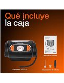 Inflador de neumáticos con luz LED TYREinflate 2110, manómetro analógico 0–6.9 bar con cable 3m, 12V, 3 adaptadores