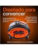 Inflador de neumáticos con luz LED TYREinflate 2110, manómetro analógico 0–6.9 bar con cable 3m, 12V, 3 adaptadores