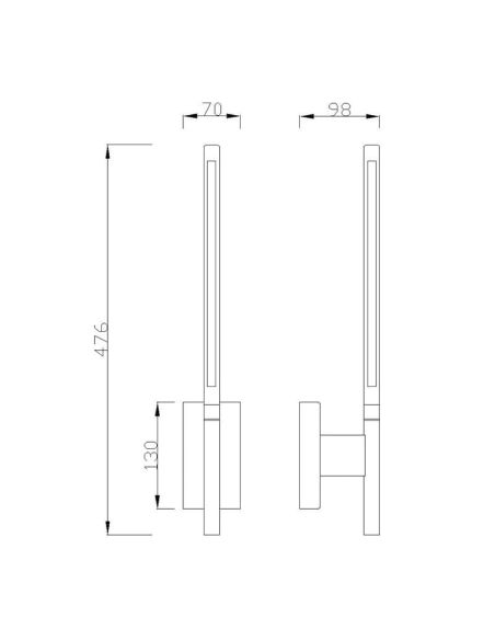 Aplique de parede LED TORCH Mantra preto sem leitor, LeonLeds