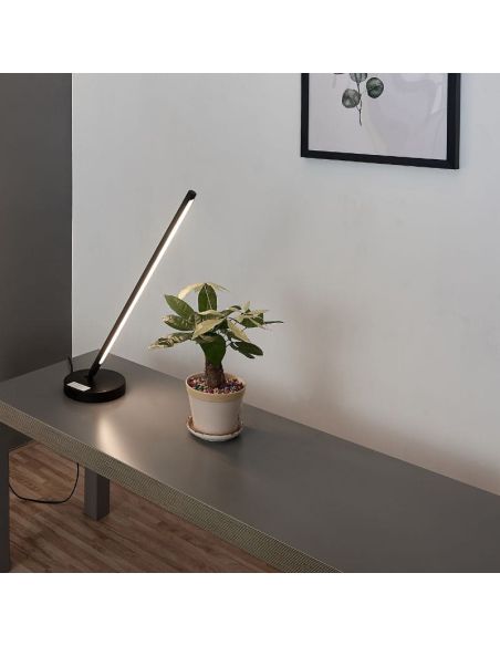 Luminária de mesa LED TORCH 11W, preta, ambiente | LeonLeds