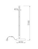 Lámpara de sobremesa LED 11W TORCH negra medidas | LeonLeds