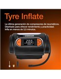 Inflador de neumáticos con luz LED TYREinflate 2120, manómetro digital 0-6,9 bar, 180W, 3 adaptadores
