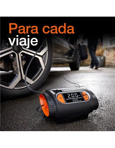 Inflador de neumáticos con luz LED TYREinflate 2130, manómetro digital con barra de progreso, 0-6,9 bar, 180W, + rápido, 3 adapt