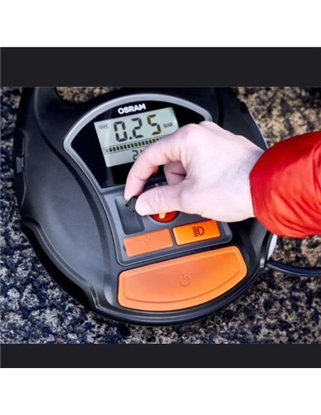 Compresseur et pompe à air numérique sans fil rechargeable TYREinflate 6000, 0-5,5 bar, 180 W, avec éclairage LED