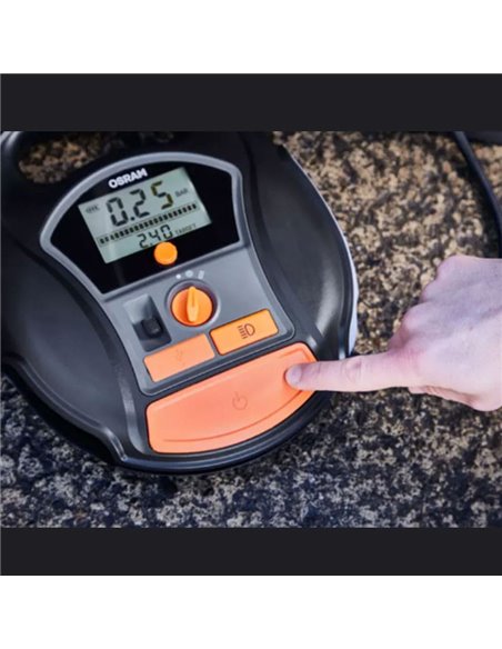 Compresor de neumáticos inalámbrico digital recargable y bomba de aire TYREinflate 6000, 0-5,5 bar, 180W, con luz LED