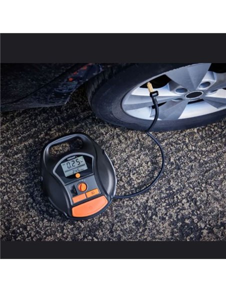 Compresor de neumáticos inalámbrico digital recargable y bomba de aire TYREinflate 6000, 0-5,5 bar, 180W, con luz LED