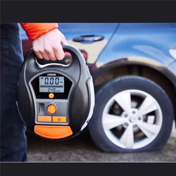 Compresor de neumáticos inalámbrico digital recargable y bomba de aire TYREinflate 6000, 0-5,5 bar, 180W, con luz LED