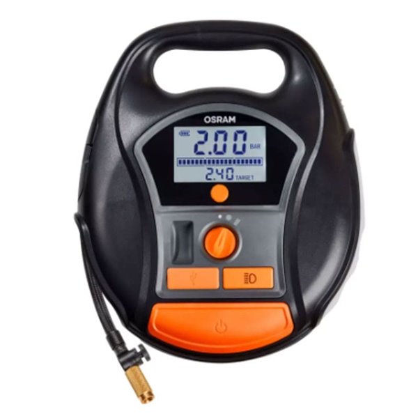Compresor de neumáticos inalámbrico digital recargable y bomba de aire TYREinflate 6000, 0-5,5 bar, 180W, con luz LED