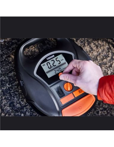 Compresor de neumáticos inalámbrico digital recargable y bomba de aire TYREinflate 6000, 0-5,5 bar, 180W, con luz LED