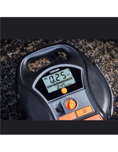 Compresor de neumáticos inalámbrico digital recargable y bomba de aire TYREinflate 6000, 0-5,5 bar, 180W, con luz LED