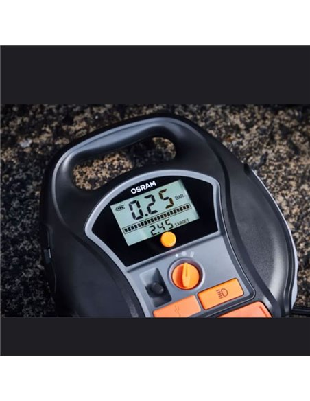 Compresor de neumáticos inalámbrico digital recargable y bomba de aire TYREinflate 6000, 0-5,5 bar, 180W, con luz LED