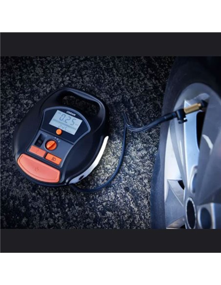 Compresor de neumáticos inalámbrico digital recargable y bomba de aire TYREinflate 6000, 0-5,5 bar, 180W, con luz LED