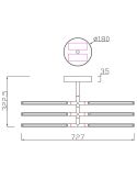 Plafón de techo LED blanca TORCH 6827 Mantra medidas | LeonLeds