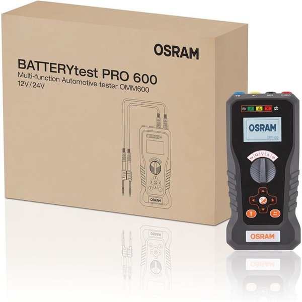 BATTERYtest PRO 600, testeur automobile multifonction 12 V/24 V pour la détection des défauts électriques