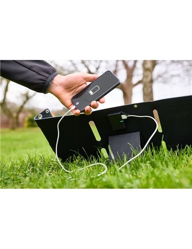 Panel solar plegable portátil BATTERYcharge SOLAR 20W, carga USB C y USB A, IP65