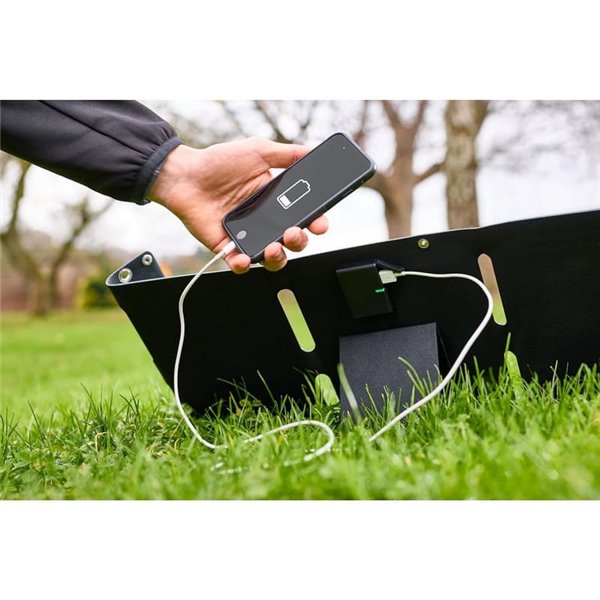 Panel solar plegable portátil BATTERYcharge SOLAR 20W, carga USB C y USB A, IP65