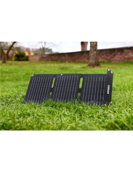 BATTERYcharge SOLAR Painel solar portátil dobrável de 20 W, carregamento USB C e USB A, IP65
