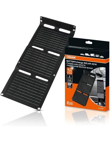 Panneau solaire pliable portable BATTERYcharge SOLAR 20 W, chargement USB C et USB A, IP65