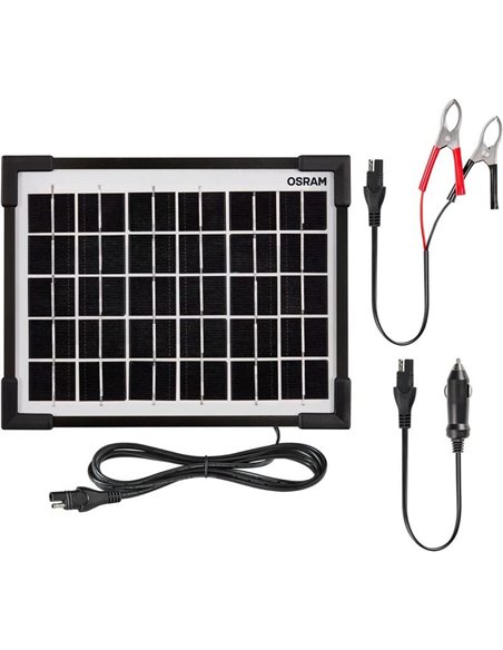 Mantenedor solar 12V 5W IP65 para batería, 0,28 A, 205×205×18 mm, BATTERYcharge SOLAR 5W