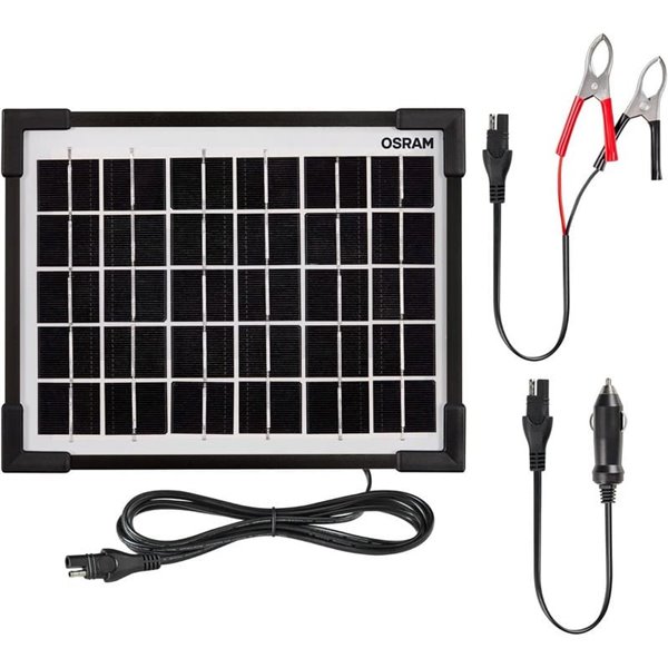 Mantenedor solar 12V 5W IP65 para batería, 0,28 A, 205×205×18 mm, BATTERYcharge SOLAR 5W