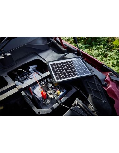 Mantenedor solar 12V 5W IP65 para batería, 0,28 A, 205×205×18 mm, BATTERYcharge SOLAR 5W