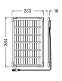 Mantenedor solar 12V 10W IP65 para batería, 0,56 A, 230×364×18 mm, BATTERYcharge SOLAR 10W