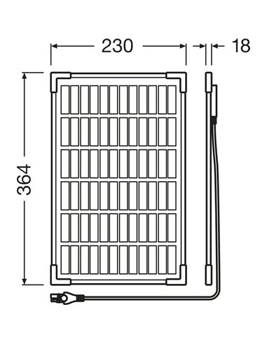 Mantenedor solar 12V 10W IP65 para batería, 0,56 A, 230×364×18 mm, BATTERYcharge SOLAR 10W