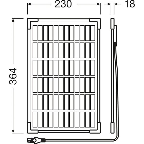 Mantenedor solar 12V 10W IP65 para batería, 0,56 A, 230×364×18 mm, BATTERYcharge SOLAR 10W